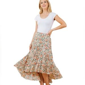 PETAL + PUP Dainty Floral High-Low Flowy Casual Skirt Women’s Size 4